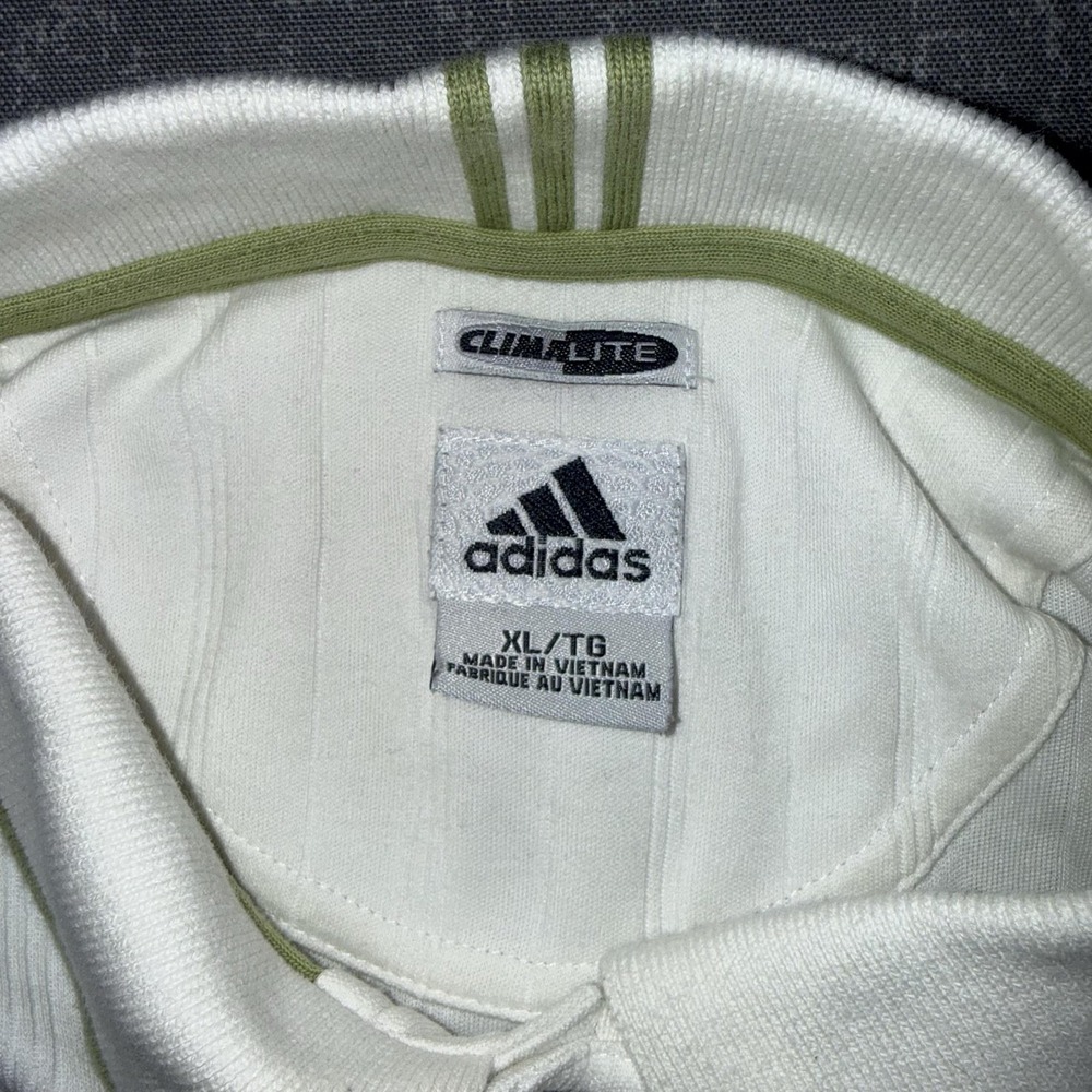 Adidas Garland Golf Polo Shirt Mens XL White Climalite Striped Performance - Picture 7 of 10